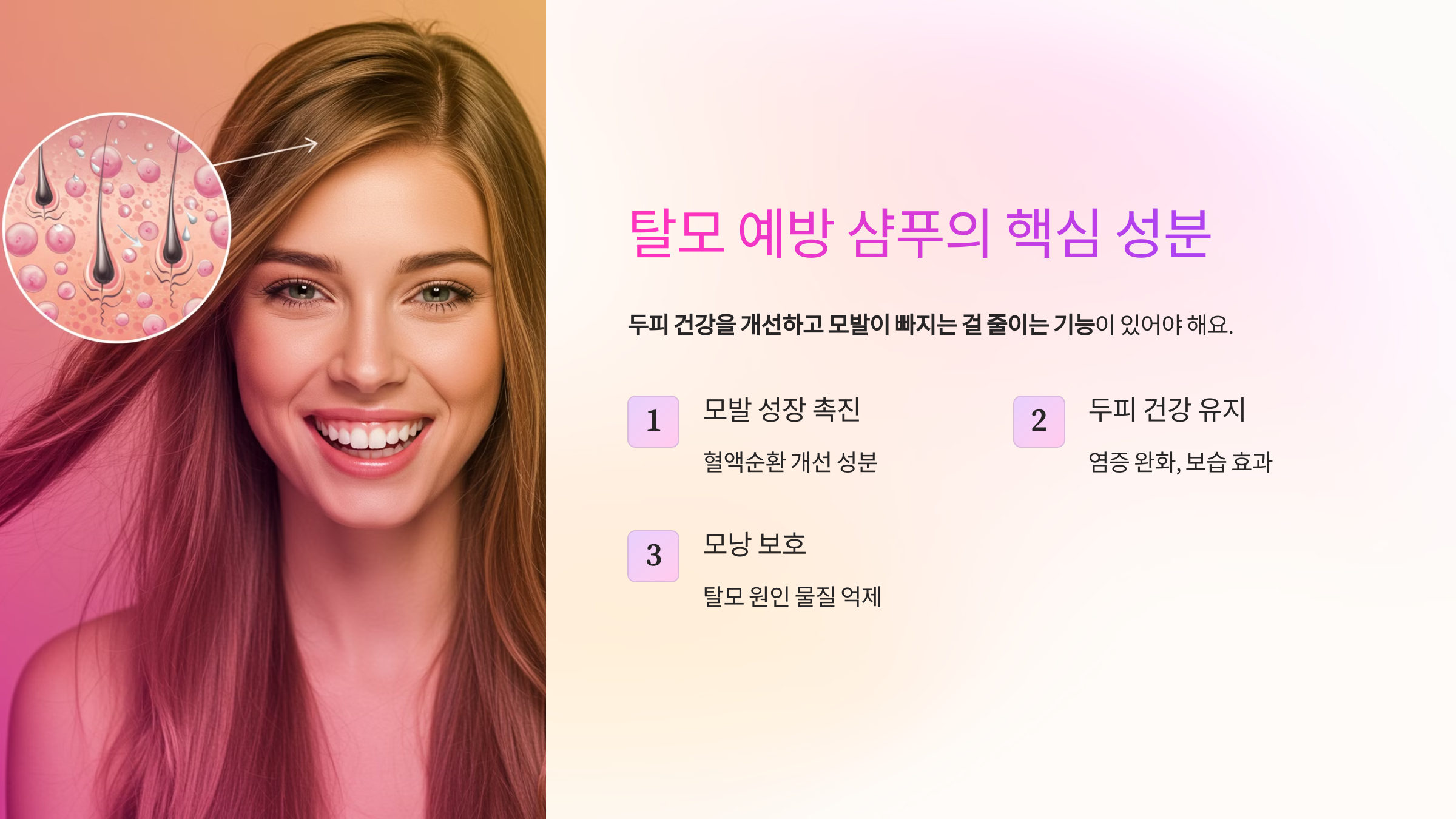 탈모 예방 샴푸의 핵심 성분 관련 이미지