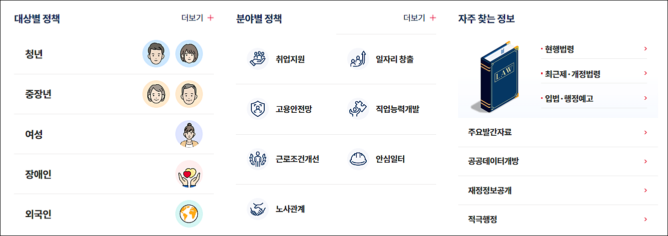 고용노동부_홈페이지