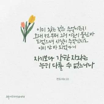 전도서 6장 인생이란 성경 말씀 묵상_21
