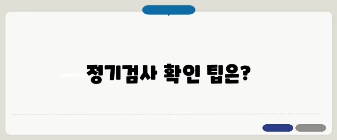 자동차 정기검사 유효기간 확인법