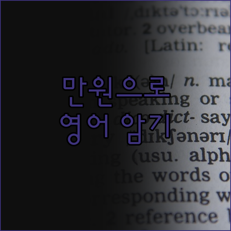 단돈 10,000원으로 영어 문장 암