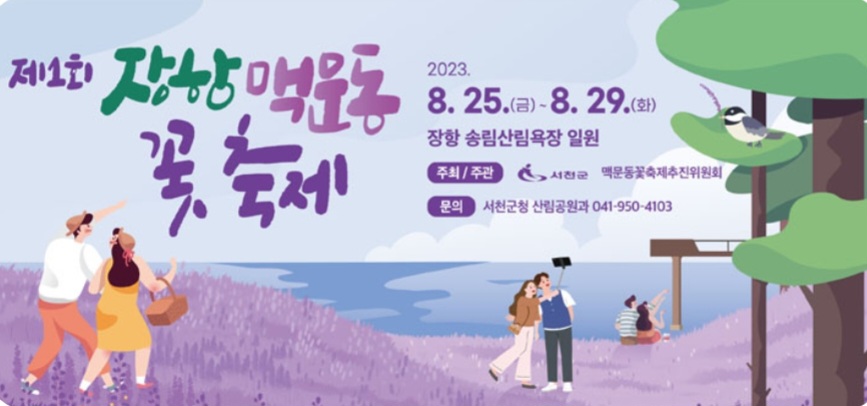 서천 장항 맥문동 꽃 축제 홍보물