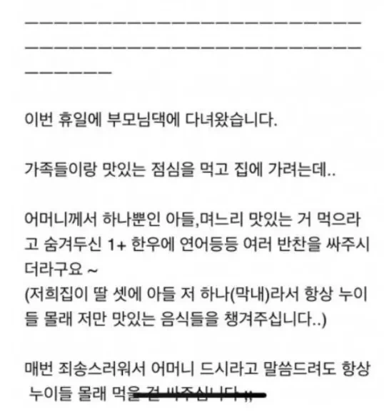 어머니가 싸다주신 음식을 개밥으로 준 와이프ㄷㄷㄷ 6