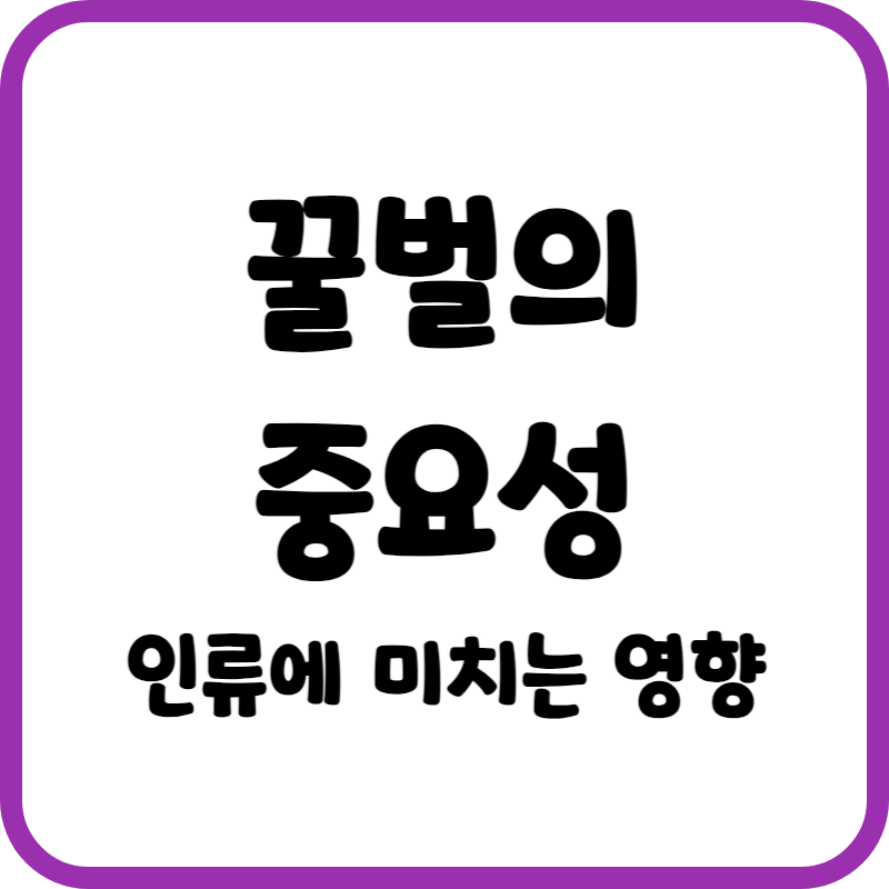 꿀벌의 중요성