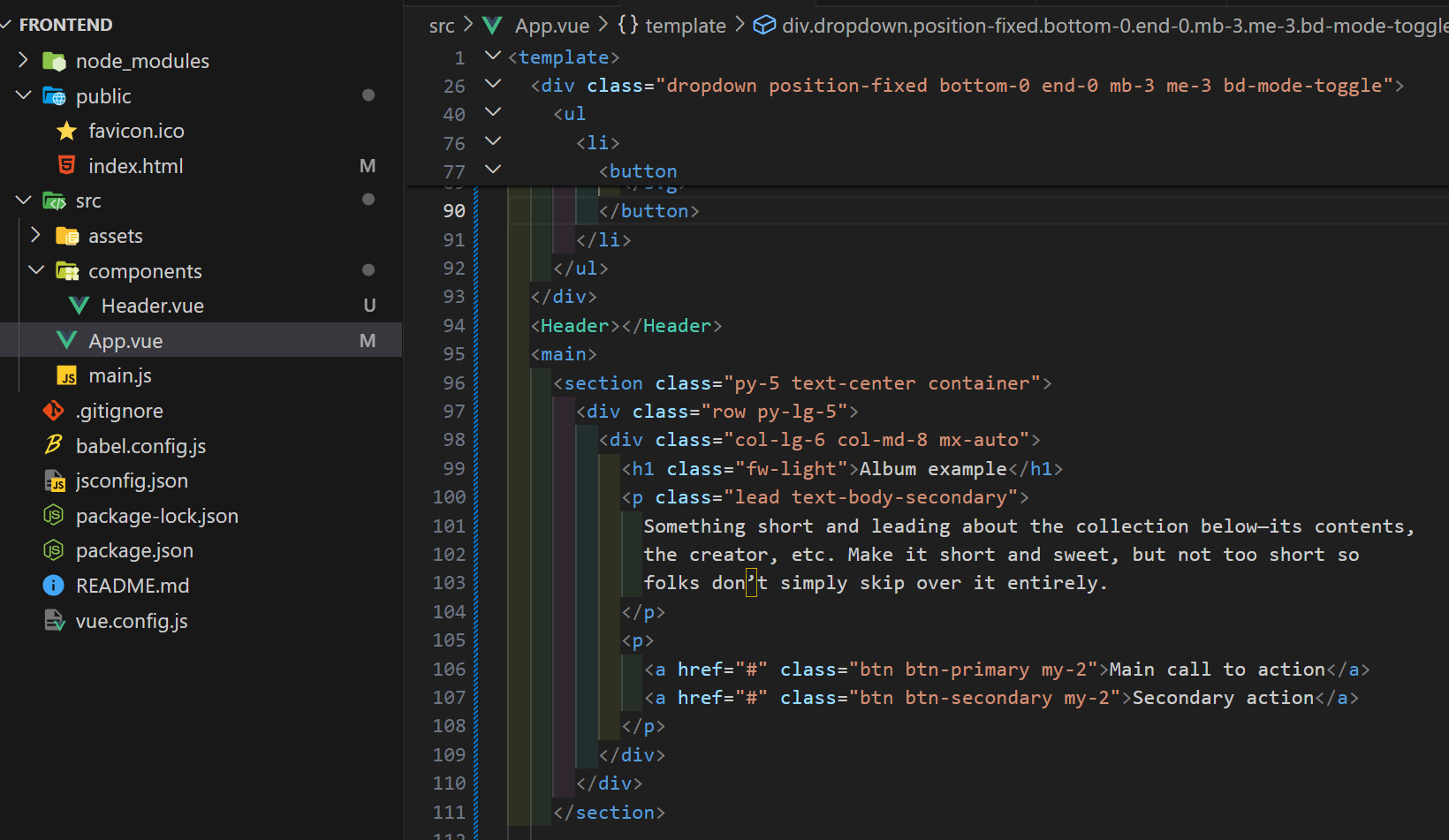 [error] Component name "Header" should always be multiword