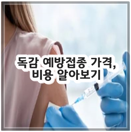 독감 예방접종 가격&#44; 비용 알아보기