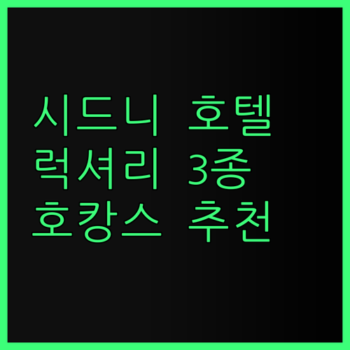 시드니 럭셔리 호텔 3종 세트 W 시