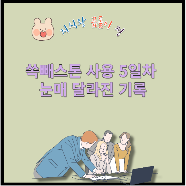 쏙빼스톤 사용 5일차 눈매 달라진 기록