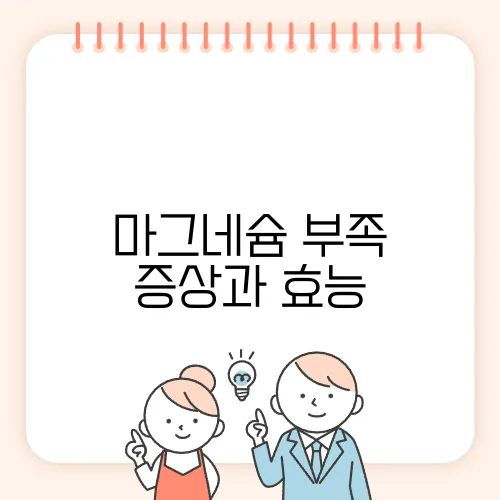 마그네슘 부족 증상과 효능, 영양제 필수 목록