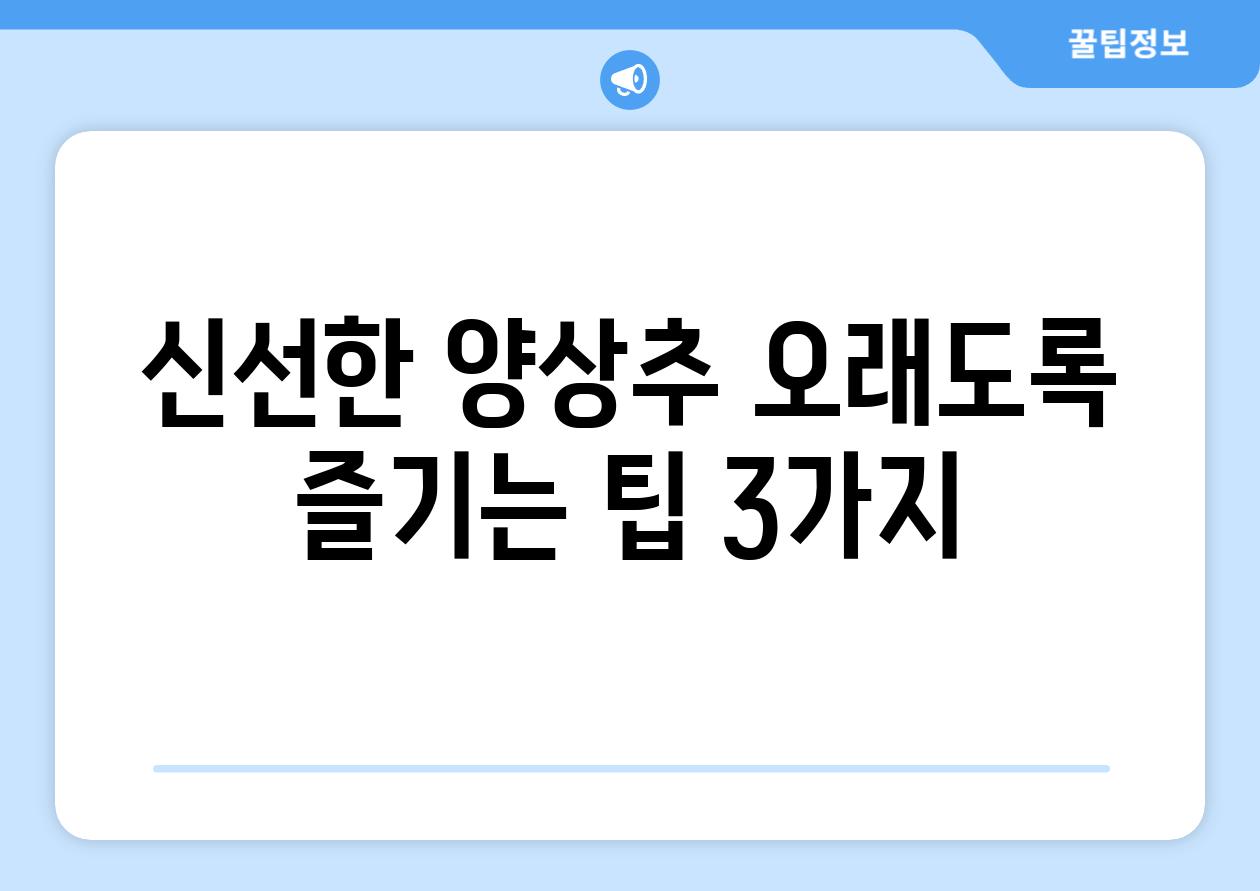 신선한 양상추 오래도록 즐기는 팁 3가지