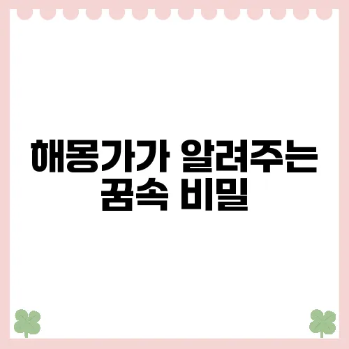 해몽가가 알려주는 꿈속 비밀