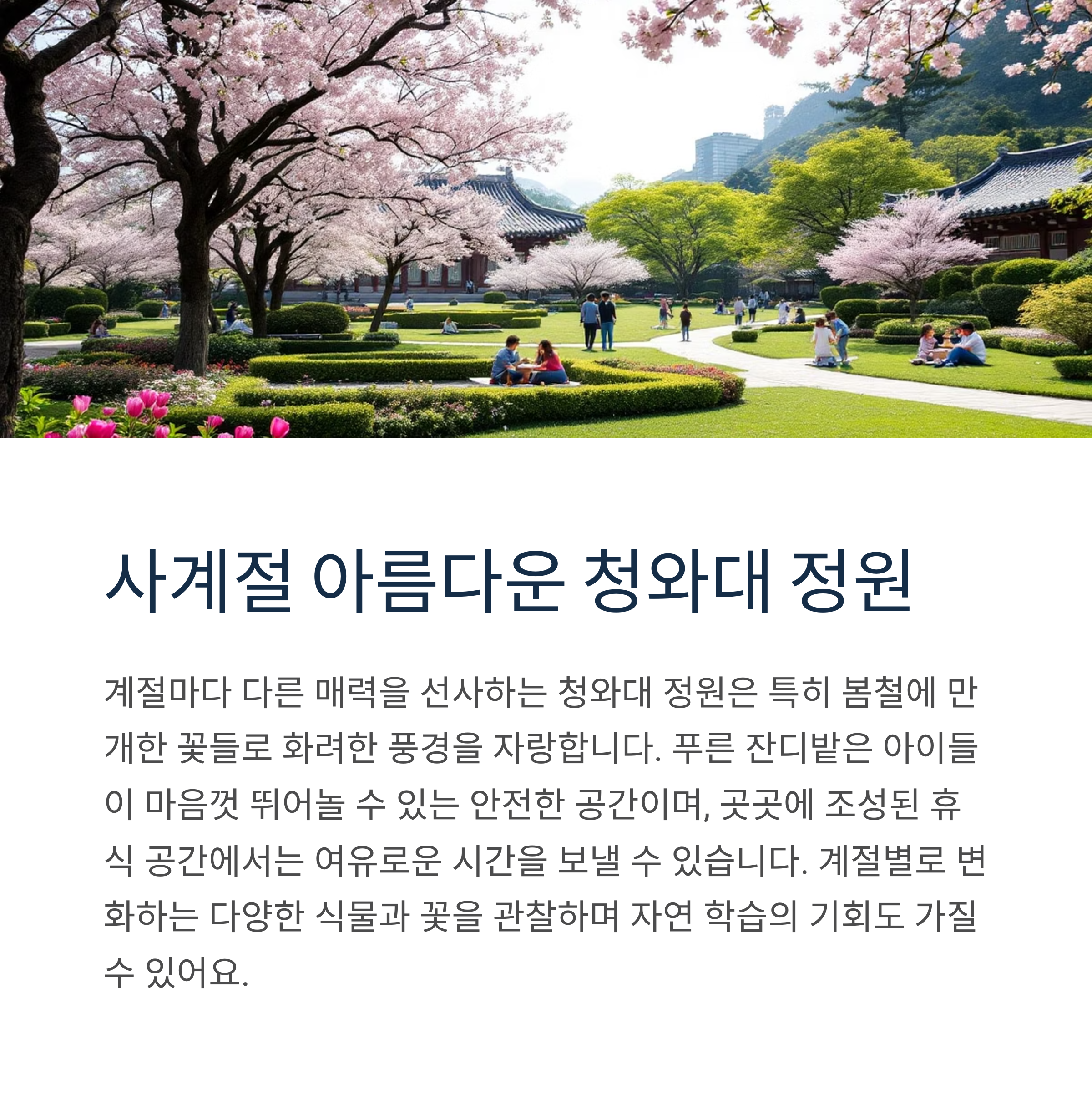 청와대 관람입구 청와대 주차