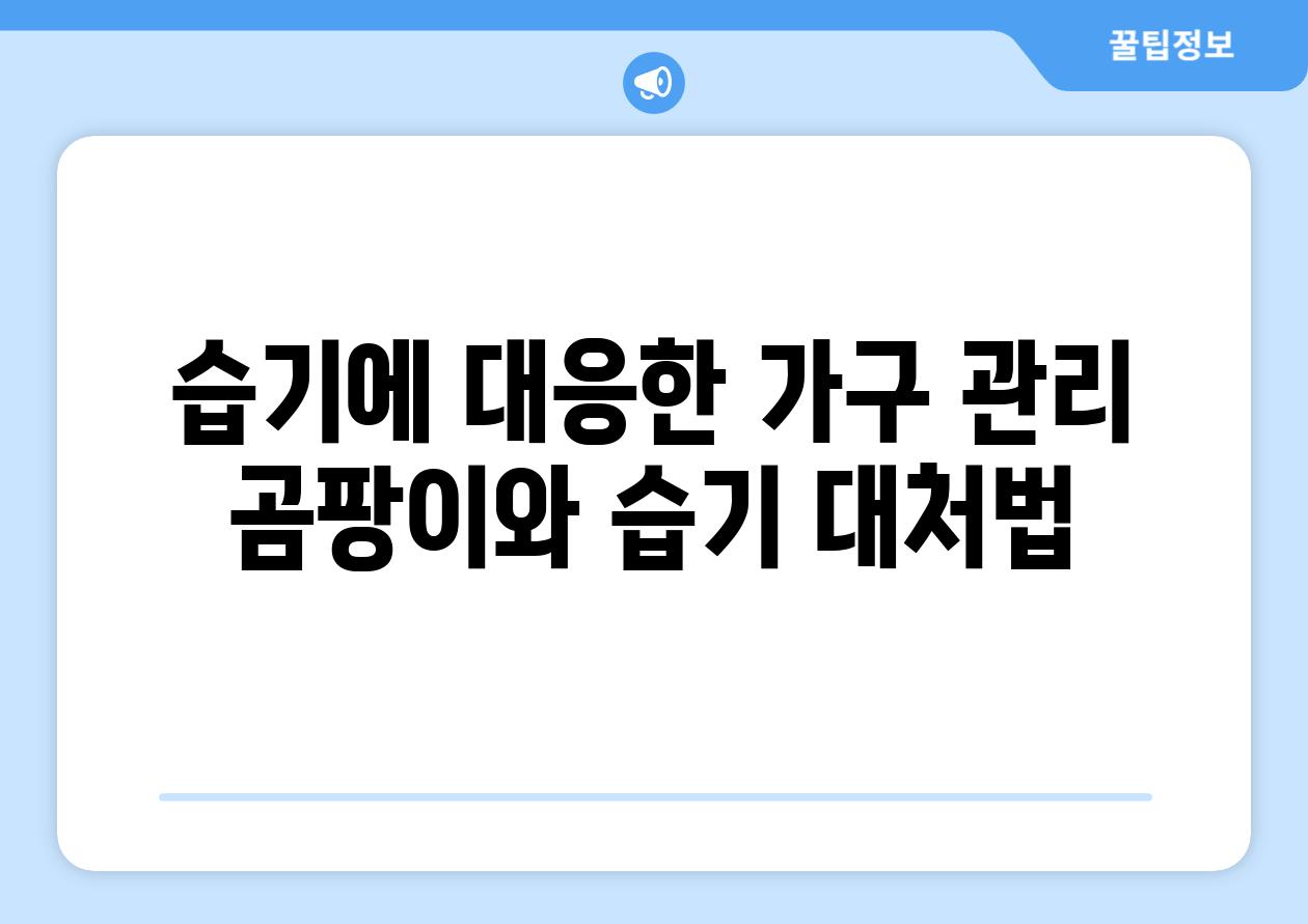 습기에 대응한 가구 관리 곰팡이와 습기 대처법