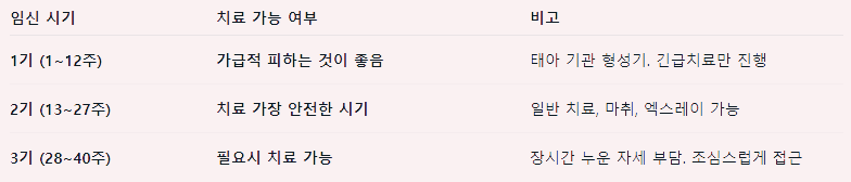 임신시기결 치과치료
