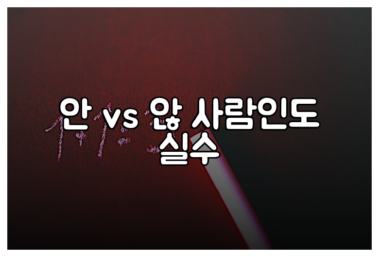 안 vs 않 사람인도 실수
