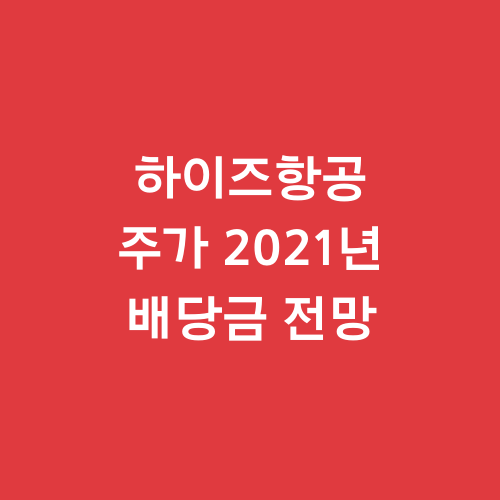  하이즈항공 주가 2021년 배당금 전망