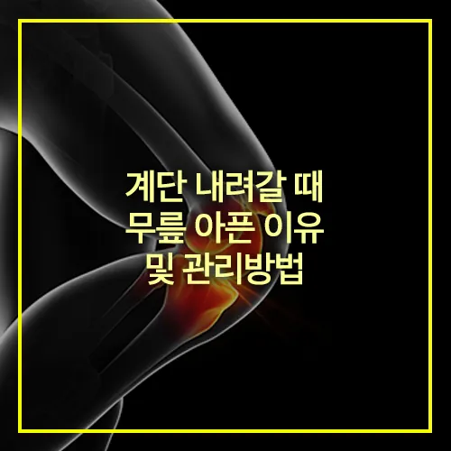 계단 내려갈 때 무릎 아픈 원인