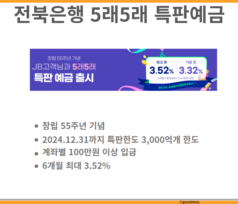 전북은행 5래5래 특판예금