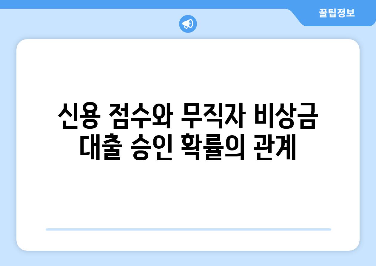 신용 점수와 무직자 비상금 대출 승인 확률의 관계