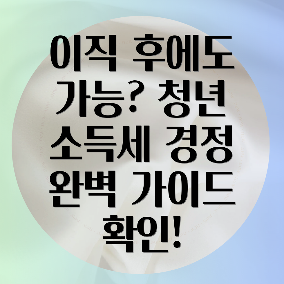 중소기업 청년 소득세 경정