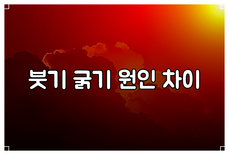 붓기 굵기 원인 차이