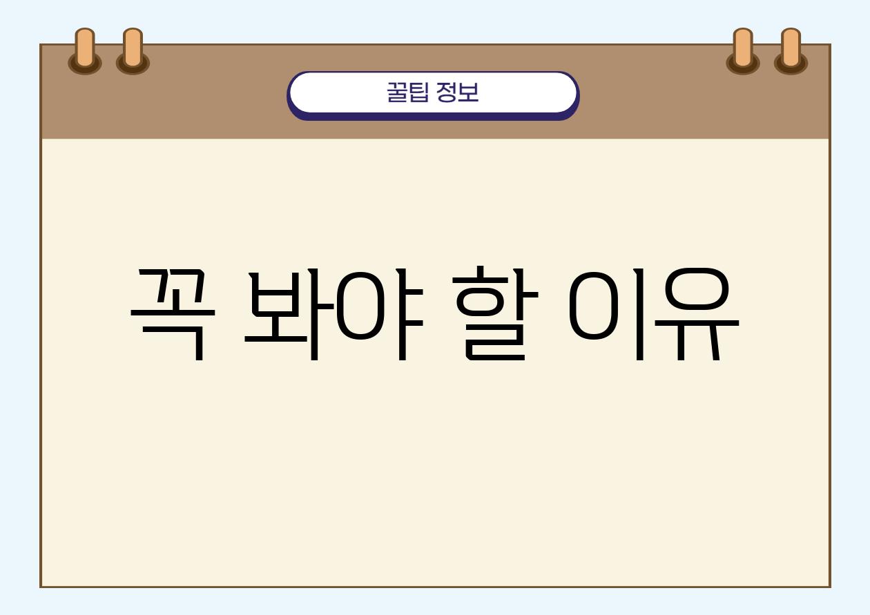 꼭 봐야 할 이유