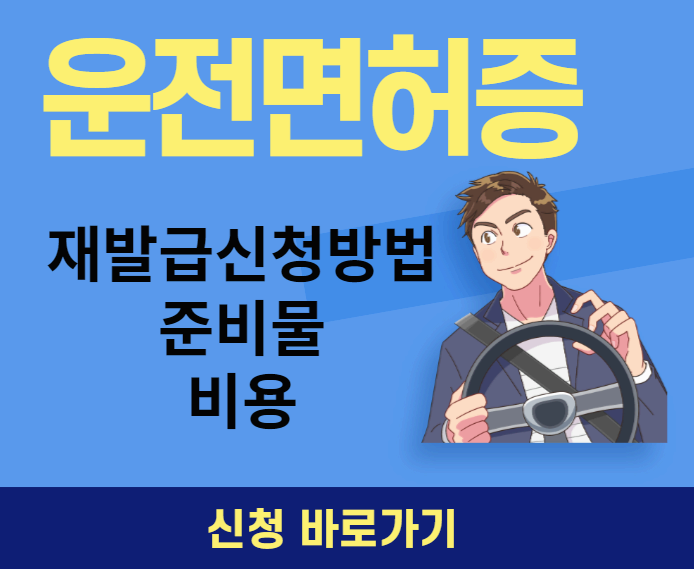  운전면허증 재발급 신청 방법, 준비물 및 비용,늦으면 과태료