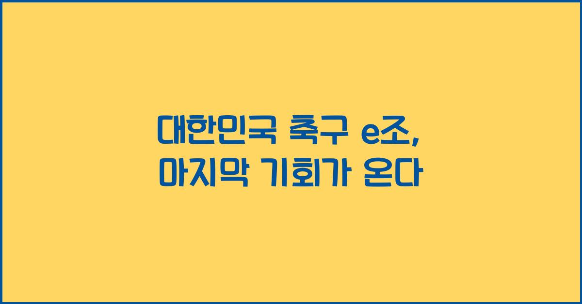 대한민국 축구 e조