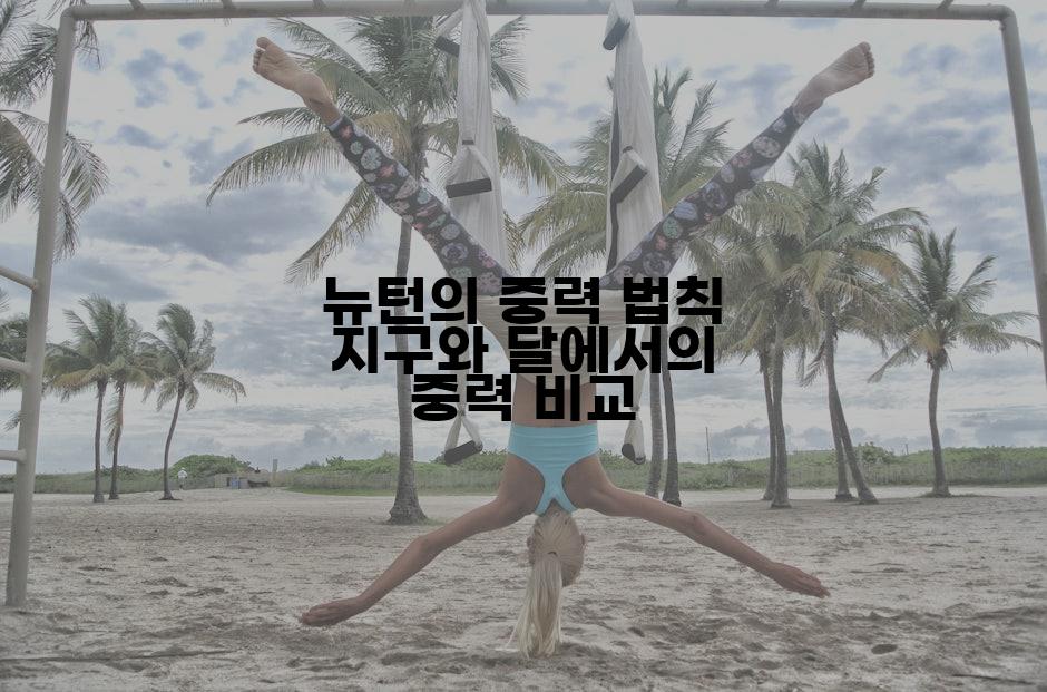 뉴턴의 중력 법칙 지구와 달에서의 중력 비교