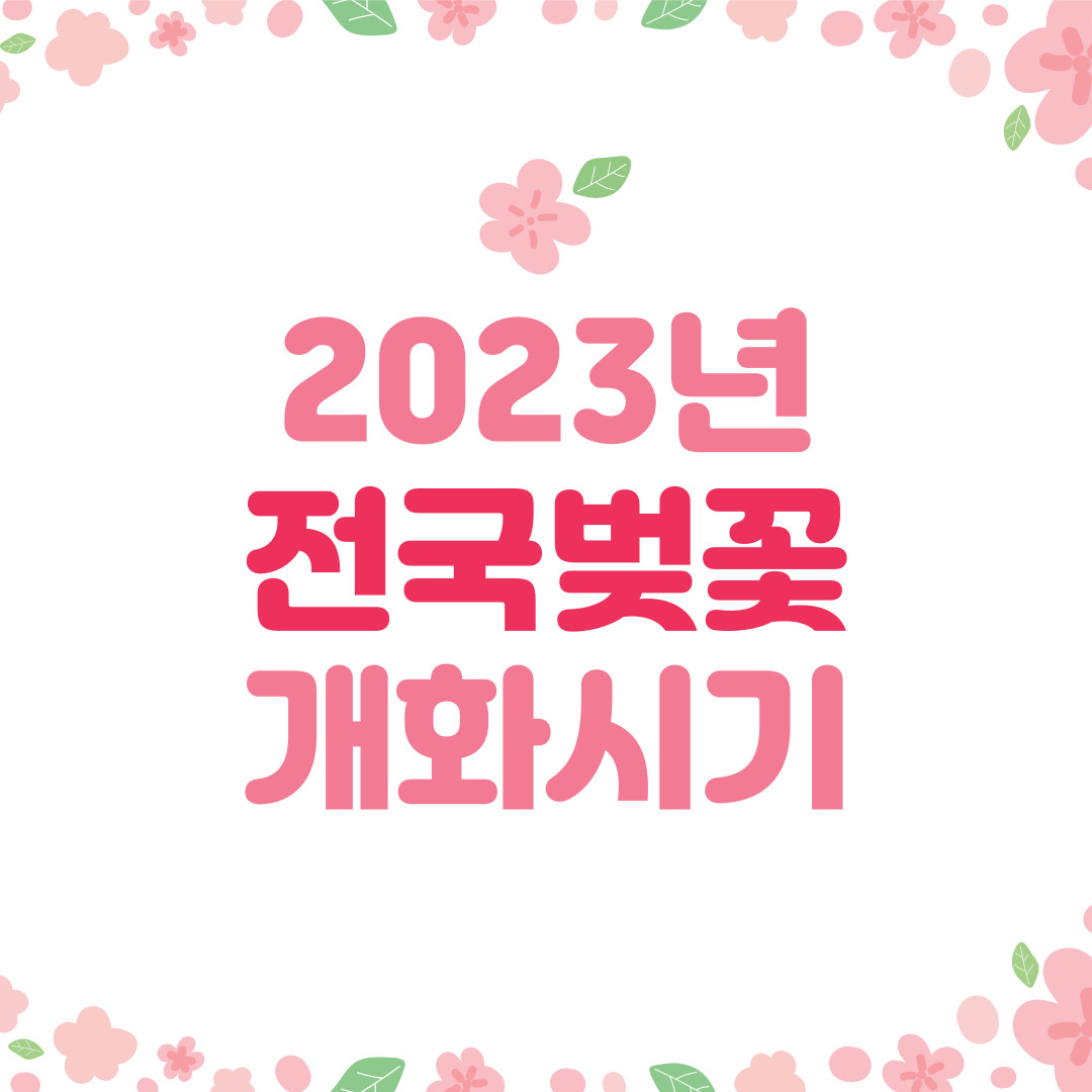  2023년 기상청에서 알려주는 전국 벚꽃 개화시기