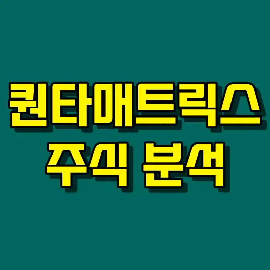 퀀타매트릭스 주식 분석