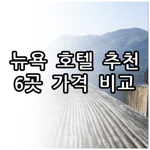 뉴욕 호텔 추천 6곳 가격 비교 장단
