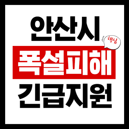 안산시 폭설피해 긴급보상지원금