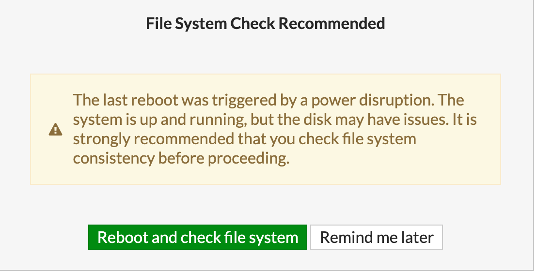 Fortigate File System Check Recommended