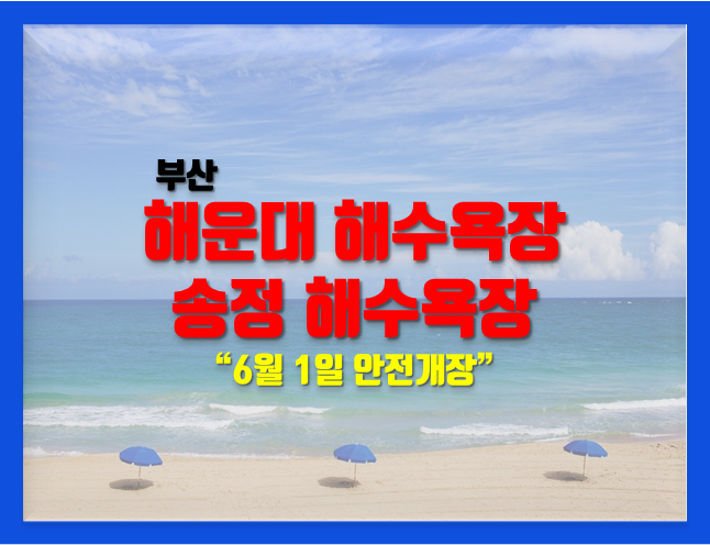  부산 해운대 해수욕장 송정 해수욕장 안전 개장
