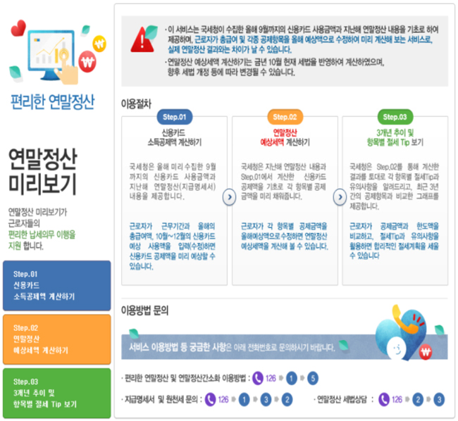  연말정산 미리보기 서비스 30일 개통 | 신용카드 소득공제율 확대