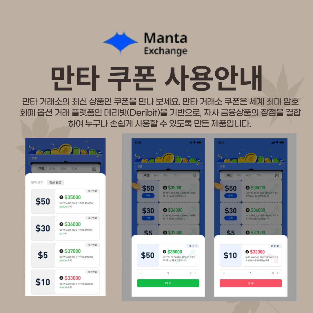 Ⓜ️ Manta Exchange coupon usage guidebook