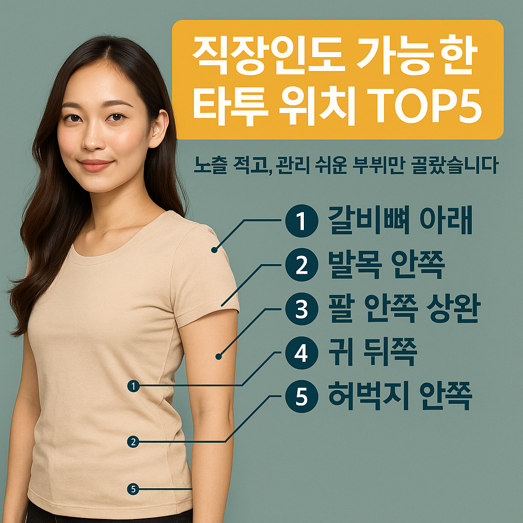 직장인도 가능한 타투 위치 TOP5