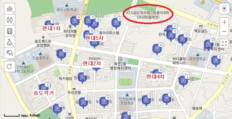 송도 부동산 114 아파트 시세 확인
