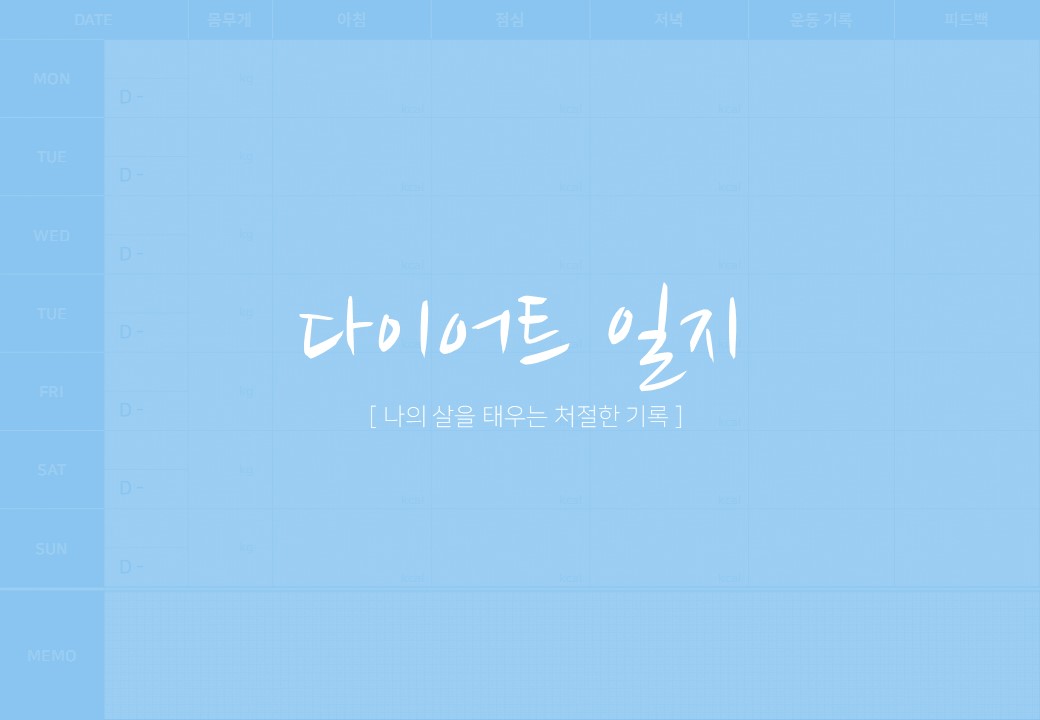  다이어트 식단 일지 굿노트 속지, 이걸로  쓰세요 [가이드북 #1-15]