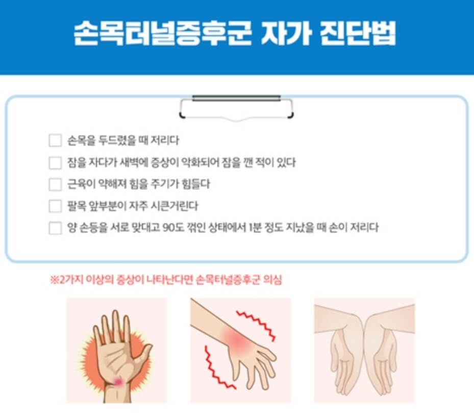 손목터널증후권-자기진단법