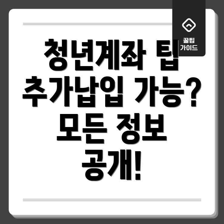 청년도약계좌 추가납입