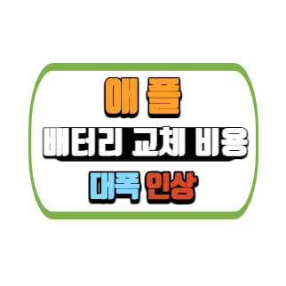 애플 배터리 교체 비용 인상