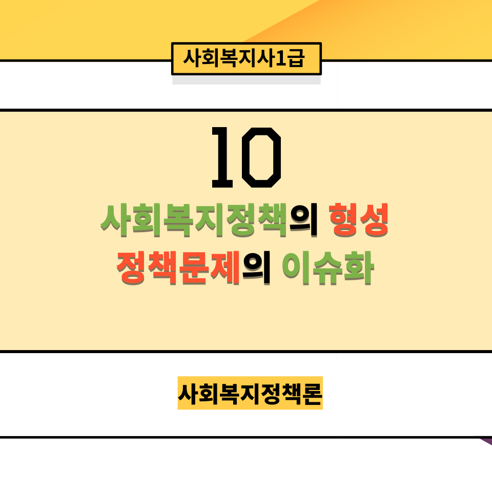  [사회복지정책론] 10. 사회복지정책의 형성과 정책문제의 이슈화