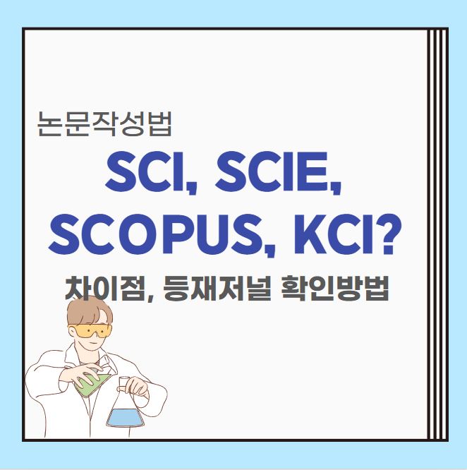  SCI, SCIE, SCOPUS, KCI 차이 및 등재 저널 확인 방법 | 논문 작성