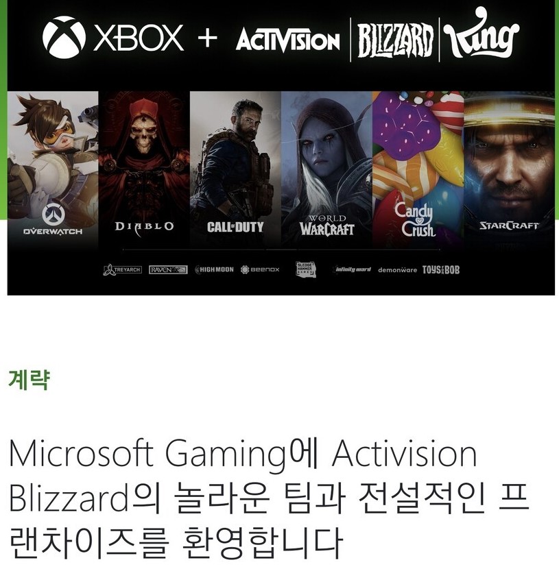  마이크로소프트, 액티비전 블리자드 687억 달러에 인수!