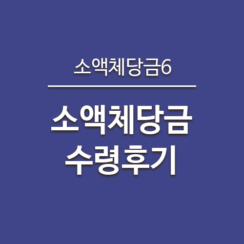  소액체당금후기6) 소액체당금 진행상황 + 신청 + 수령후기