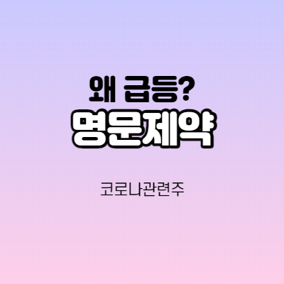  명문제약 - 어떤 기업인가요? 급등이유/기업분석
