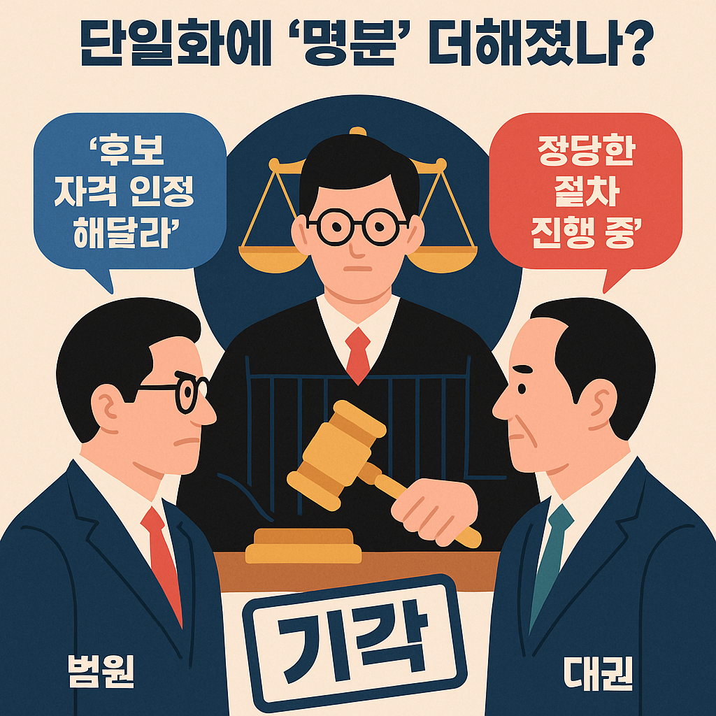⚖️ 3. 법원 가처분 기각, 단일화에 ‘명분’ 더해졌나? - 타이틀사진