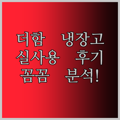 더함 냉장고 실사용 후기 가성비, 디
